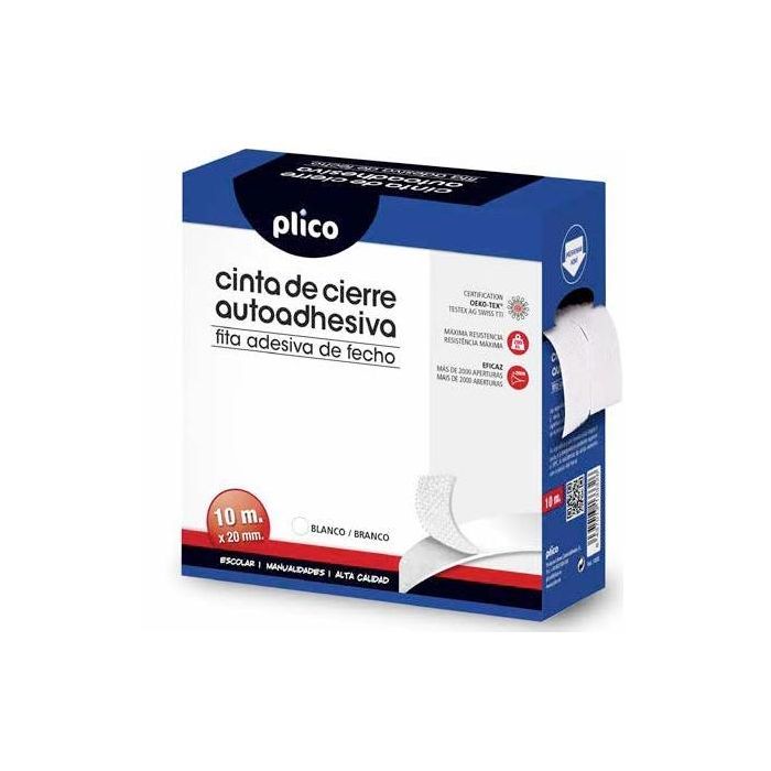 Plico Cinta De Cierre Autoadhesiva 20 mm X 10M Blanco - 2 Rollos Macho y Hembra Plico Cinta De Cierre Autoadhesiva 20 mm X 10M Blanco - 2 Rollos Macho y Hembra