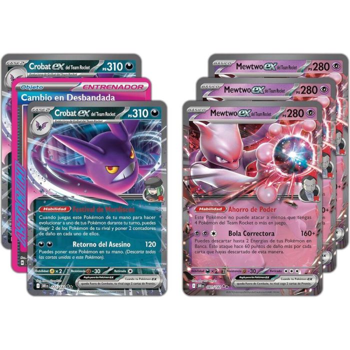 Pokemon TCG League Battle Deck Team Rockets Mewtwo Ex, Cartas Español 3