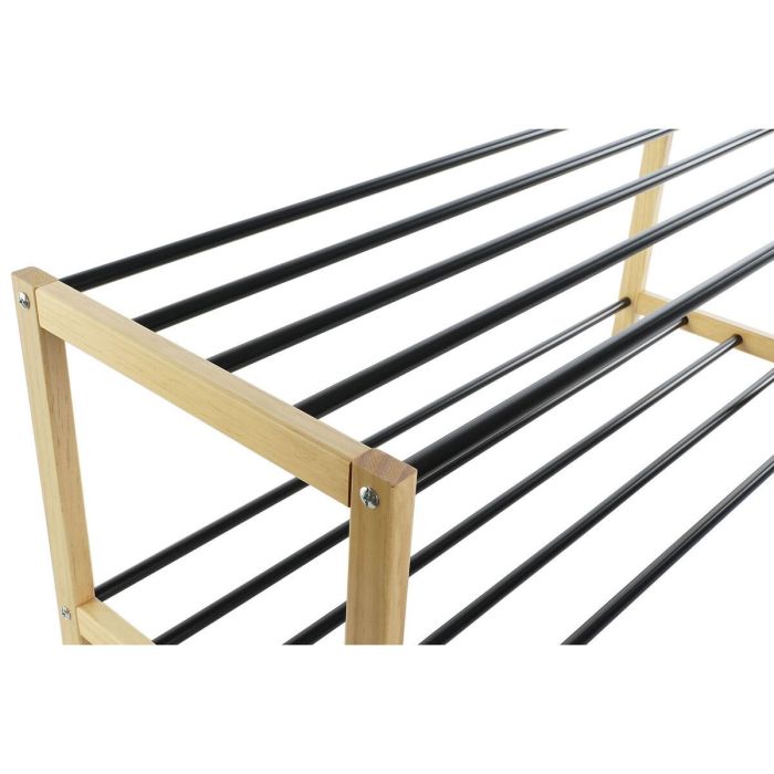 DKD Home Decor Zapatero Básicos Mueble Organizador de Pino y Acero Negro Natural Desmontable - Ancho 80 x Fondo 31 x Alto 32 cm 3 DKD Home Decor Zapatero Básicos Mueble Organizador de Pino y Acero Negro Natural Desmontable - Ancho 80 x Fondo 31 x Alto 32 cm 3