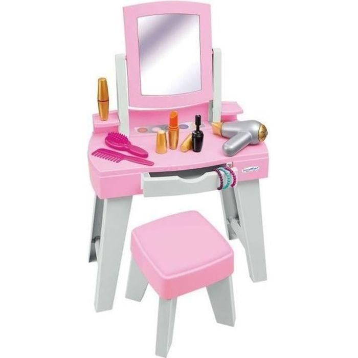 Ecoiffier Mi primer tocador rosa infantil con espejo, taburete y cajón, incluye 11 accesorios, ideal para niños de 12 a 36 meses Ecoiffier Mi primer tocador rosa infantil con espejo, taburete y cajón, incluye 11 accesorios, ideal para niños de 12 a 36 meses