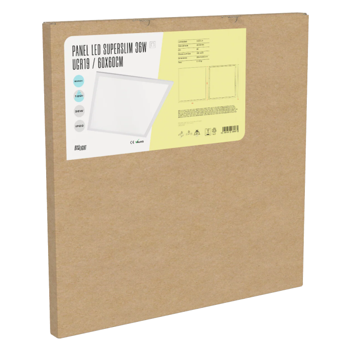 BX3 LIGHT Panel LED Superslim Modular 60x60 cm 36W 3623 Lm 6000K UGR19 Blanco, Marco Blanco, 40000 h, BX3-PANMB59559536WCW BX3 LIGHT Panel LED Superslim Modular 60x60 cm 36W 3623 Lm 6000K UGR19 Blanco, Marco Blanco, 40000 h, BX3-PANMB59559536WCW