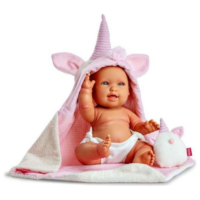 Berjuan Muñeca Baby Unicornio Andrea con Toquilla y Peluche 38cm para Niños +3 Años Berjuan Muñeca Baby Unicornio Andrea con Toquilla y Peluche 38cm para Niños +3 Años