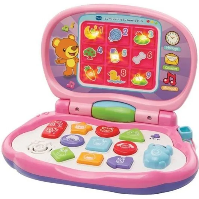 Vtech Baby Lumi Ordi Des Tout-Petits Rose Computadora para niños de 12 a 36 meses con 9 teclas interactivas