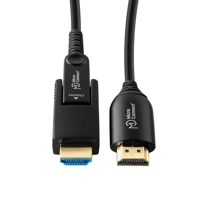 MicroConnect Cable HDMI 2.0 activo Fibra Óptica/Cobre Tipo A - Tipo D con Adaptador Tipo A, 40m para largas distancias 1 MicroConnect Cable HDMI 2.0 activo Fibra Óptica/Cobre Tipo A - Tipo D con Adaptador Tipo A, 40m para largas distancias 1