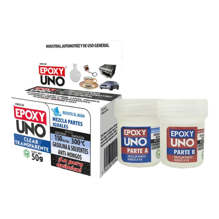 Adhesivo epoxy general cristalino 50 gr unoc40 fusion epoxy black label