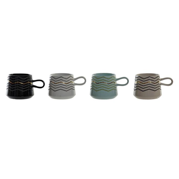 Taza Mug DKD Home Decor Negro Gris Azul Rosa Gres Moderno (400 ml) (4 Unidades) 0 Taza Mug DKD Home Decor Negro Gris Azul Rosa Gres Moderno (400 ml) (4 Unidades) 0