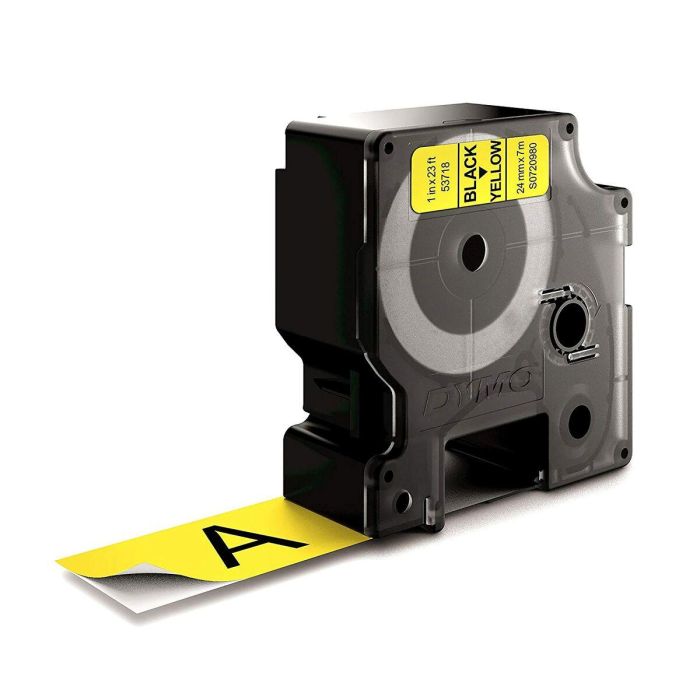 Cinta Laminada para Rotuladoras Dymo D1 53718 24 mm LabelManager™ Negro Amarillo (5 Unidades) 2