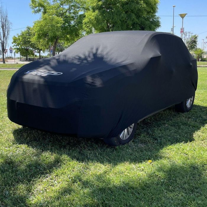 Omp Speed OMPS18040913 Funda Cubre Coche Interior Elástica Lana 110g Talla L-XL 505x165x120 cm Protección Polvo Arañazos Negra 3