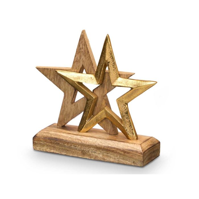 Soporte Decoracion Doble Estrella Dorado Giftdecor 15CM (12 Unidades) 1 Soporte Decoracion Doble Estrella Dorado Giftdecor 15CM (12 Unidades) 1