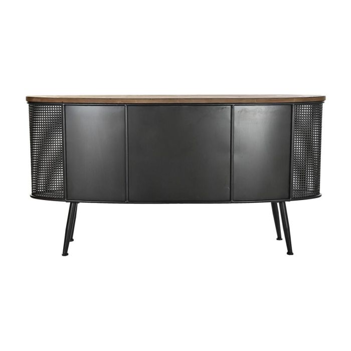 DKD Home Decor Buffet Loft Negro Marrón 145.5x45x76 cm con Botellero, 3 Cajones, 2 Puertas de Abeto y Metal Desmontable 6