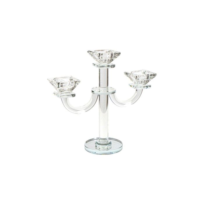 Candelabro Romimex Transparente Vidrio 22 x 24 x 9 cm