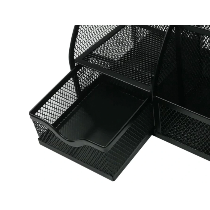 Q-connect kf17295 Organizador de Sobremesa Metálico Curvo Rejilla Negra con 5 Departamentos 220x140x130 mm 2