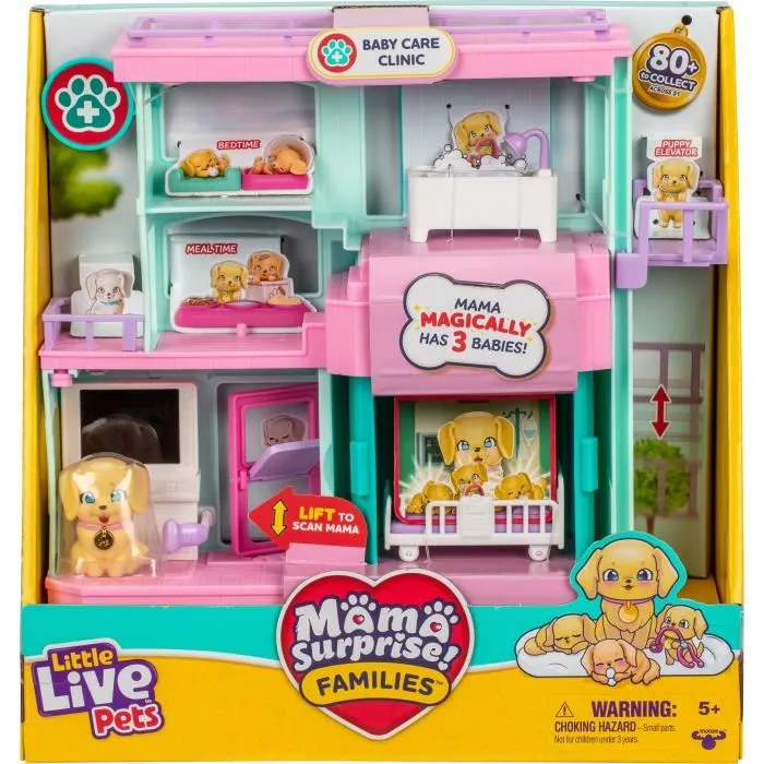 Moose Little Live Pets 26673 Clínica para Bebés Familias Sorpresa, Descubre 3 Adorables Cachorros Retriever como por Arte de Magia, +5 Años 2