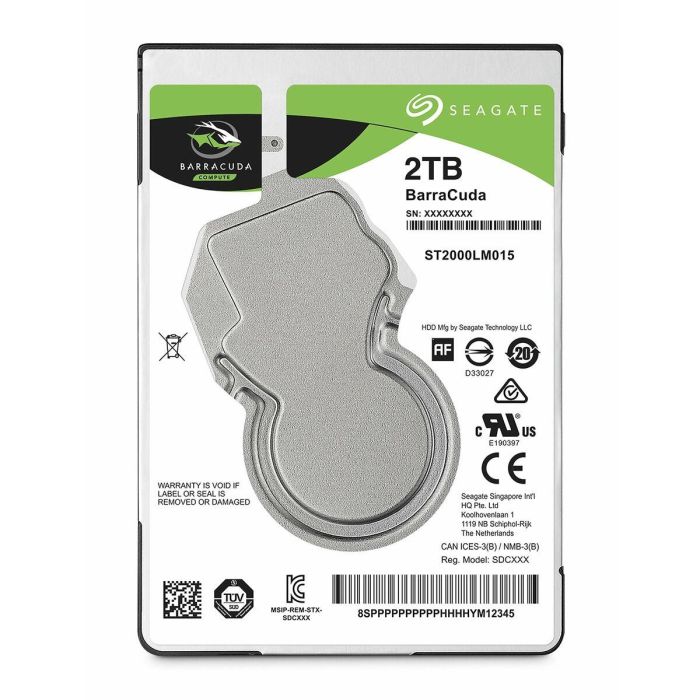 Disco Duro Seagate Barracuda 2,5" 2 TB 2 TB SSD