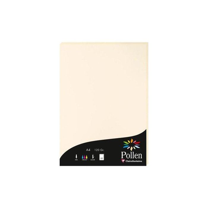 Papel Clairefontaine Pollen A4 120G 50H Marfil
