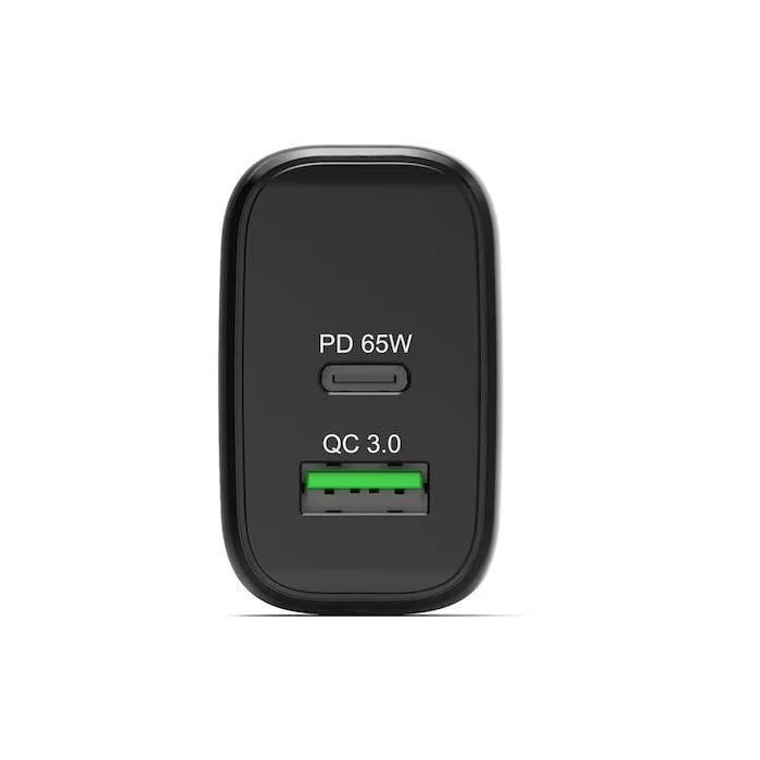 Port Designs Cargador GaN Pared 65W Negro 902104EU, USB-C y USB-A