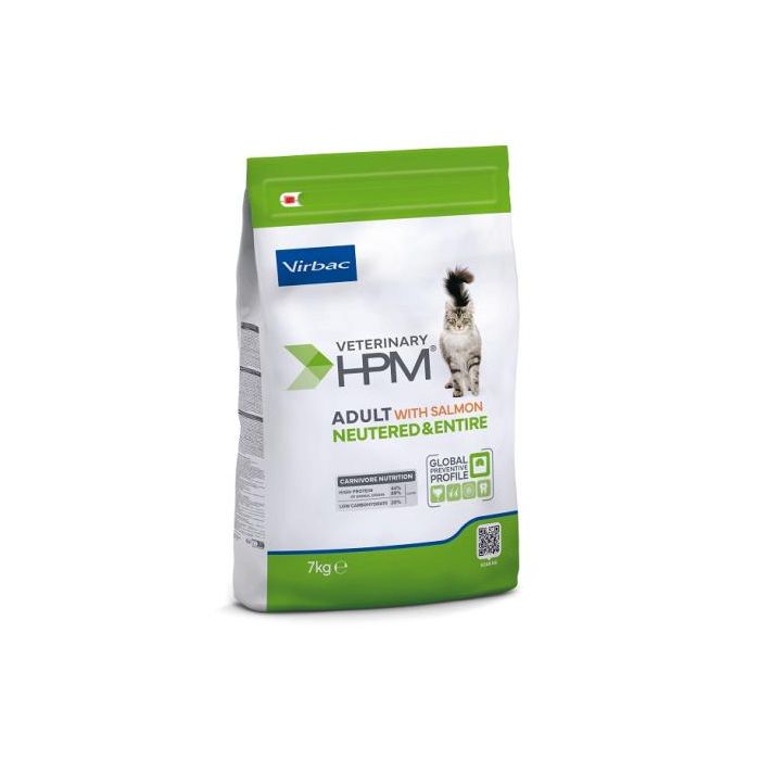 Virbac Adult Salmon Neutered & Entire Cat - Dieta completa para control de peso, 7 kg