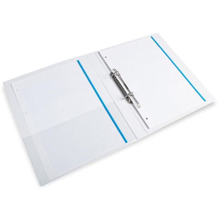 Carpeta Canguro 2 Anillas Mixtas 16 mm Liderpapel A4 Plastico Blanca 10