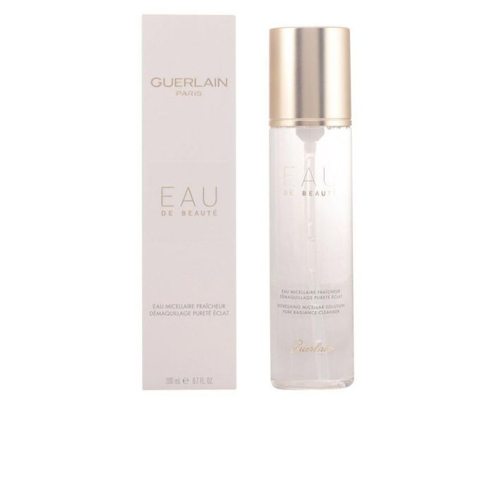 Guerlain Eau De Beaute Desmaquillante Limpiador y Loción Facial y Ojos con Agua Gelificada Tonificante Todo en Uno 200 mL