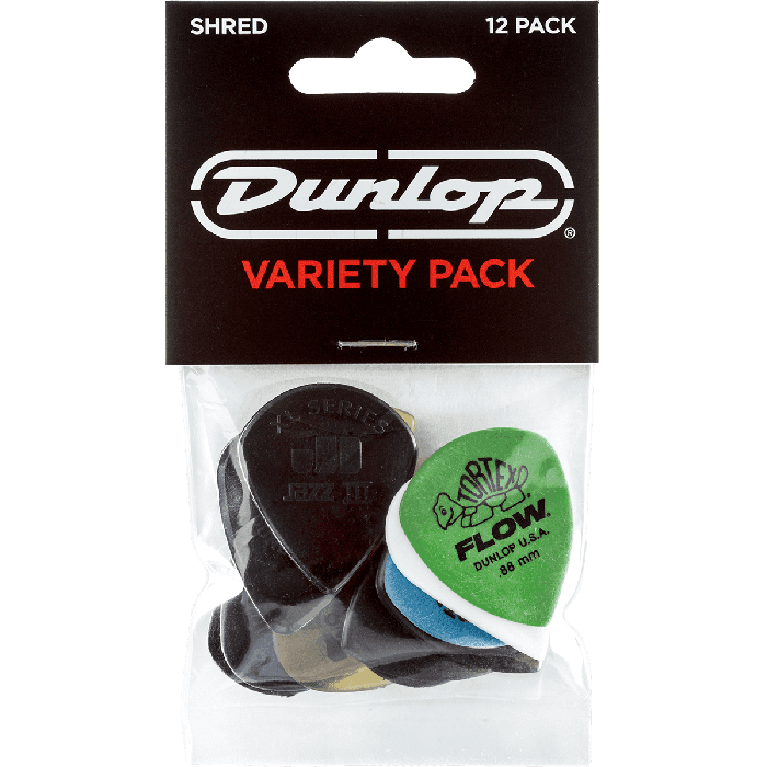 Dunlop Pack Variety Shred Púas Guitarra Variadas (12 Unidades)