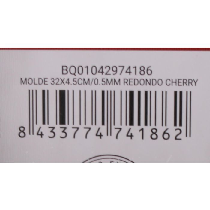 Molde redondo Cherry Quttin 32x4.5 cm 0.5 mm (12 Unidades) 9 Molde redondo Cherry Quttin 32x4.5 cm 0.5 mm (12 Unidades) 9