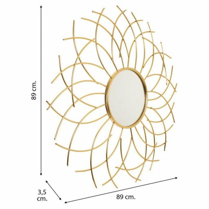 Espejo de pared Alexandra House Living Dorado 3 x 89 x 89 cm Círculo 4