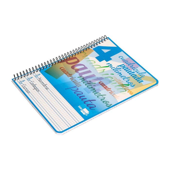 Cuaderno Espiral Liderpapel Cuarto Pautaguia Tapa Blanda 40H 75 gr Cuadro Pautado 4 mm Colores Surtidos 10 unidades 5