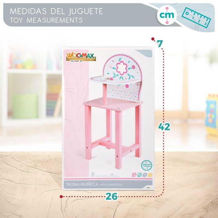 Trona Woomax 25 x 55 x 20 cm Muñecas Blanco Rosa 2 Unidades 1 Trona Woomax 25 x 55 x 20 cm Muñecas Blanco Rosa 2 Unidades 1