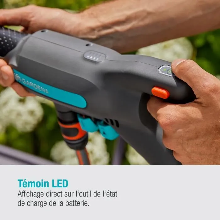 Gardena Hidrolimpiadora de media presión AquaClean 24/18V P4A, Limpieza móvil y potente con autocebado, 18V/24 4