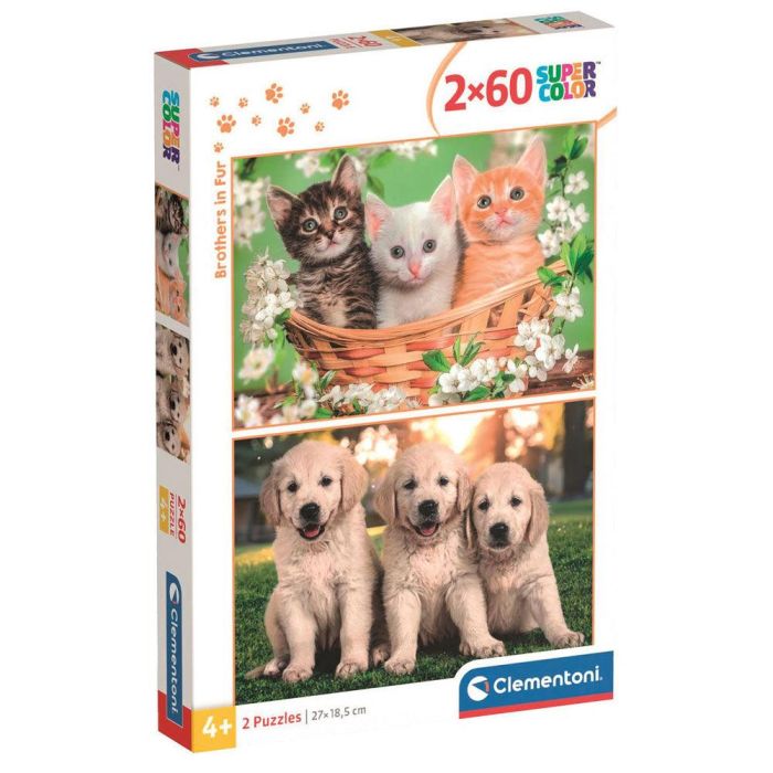 CLEMENTONI Puzzle Hermanos de Piel 2x60pzs