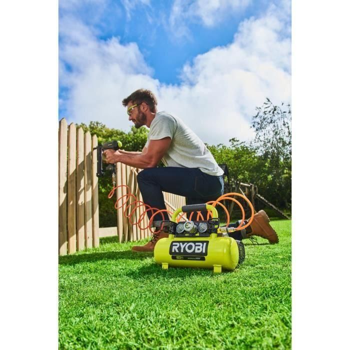 RYOBI R18AC - 0 - Tanque compresor 18V - 4L / 0.6HP + 1/4 Racor 2 RYOBI R18AC - 0 - Tanque compresor 18V - 4L / 0.6HP + 1/4 Racor 2