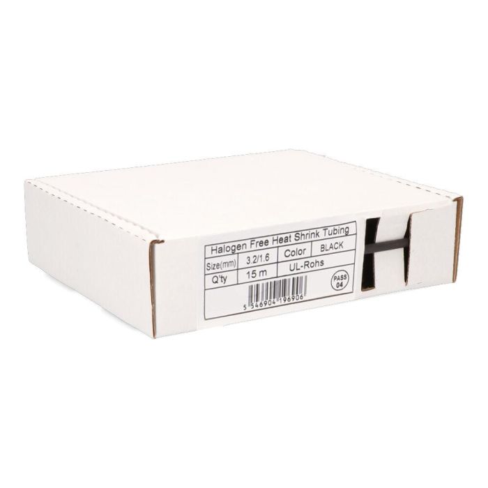 Manguito termorretráctil Ø3,2 - 1,6 mm 15m negro 1 Manguito termorretráctil Ø3,2 - 1,6 mm 15m negro 1