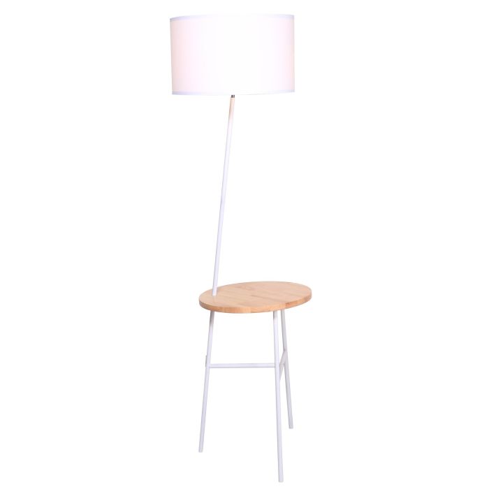 Lampara Pie Scandi DKD Home Decor Blanco Marron 65 x 152 x 40 cm