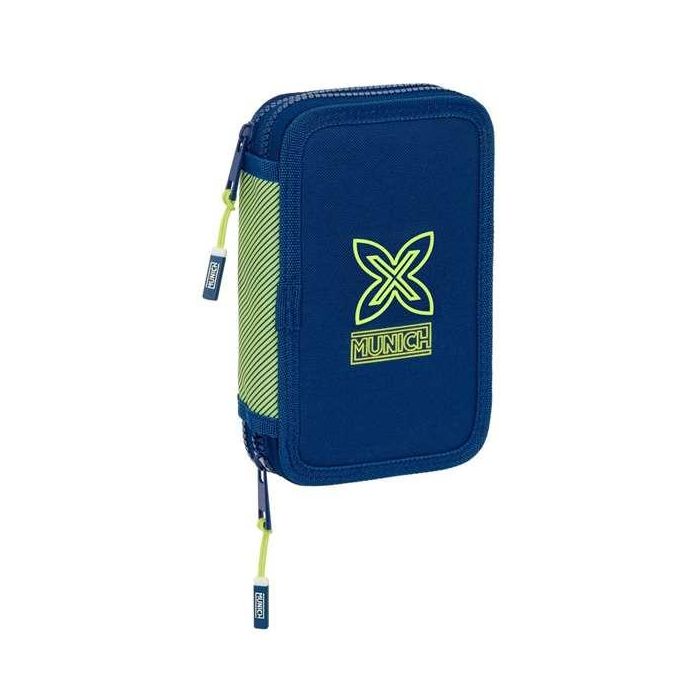 Estuche Escolar con Accesorios Munich North Azul marino 12.5 x 19.5 x 4 cm 29 Piezas