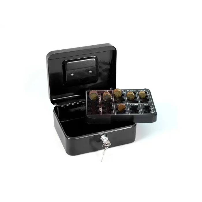 Q-connect Caja Fuertes 8/" 200x160x90 mm Negra con Portamonedas 4 Q-connect Caja Fuertes 8/" 200x160x90 mm Negra con Portamonedas 4