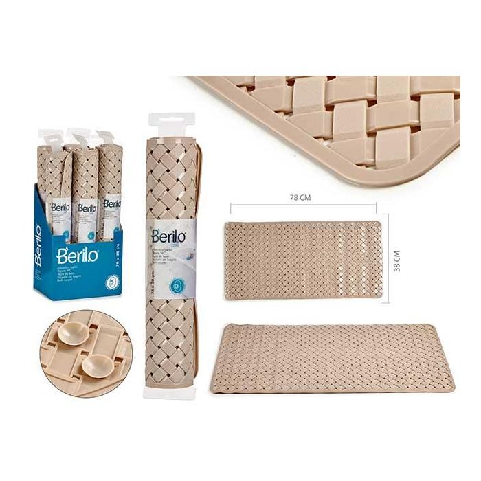 Alfombra Antideslizante Trenzado 78X38Cm Beige Berilo (12 Unidades) Alfombra Antideslizante Trenzado 78X38Cm Beige Berilo (12 Unidades)