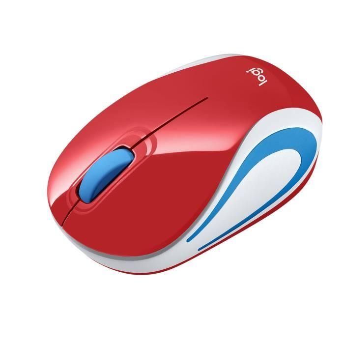 Mini mouse inalámbrico óptico LOGITECH - M187 Rojo 3