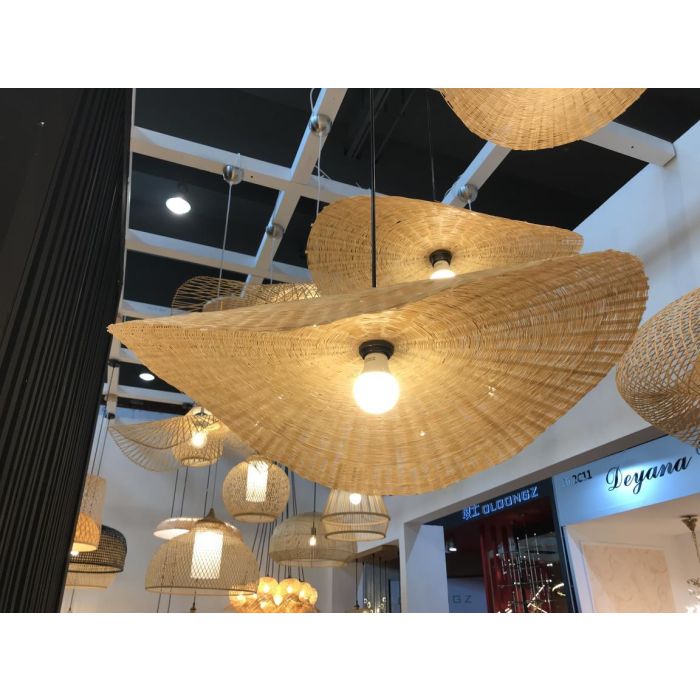 DKD Home Decor Lámpara de Techo Bambú Natural 70 x 70 x 10 cm 3