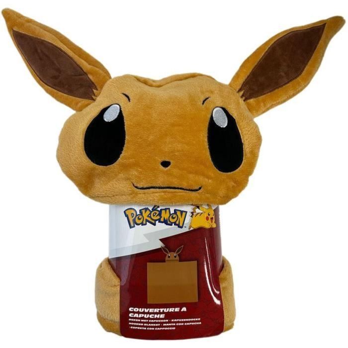 Pokemon POK3700891709989 Manta Polar con Capucha 3D Eevee 120 x 150 cm