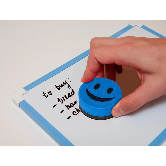 Liderpapel Borrador Magnético Pizarra Blanca Redondo 5 cm Diámetro Cara Sonriente Colores Surtidos 7