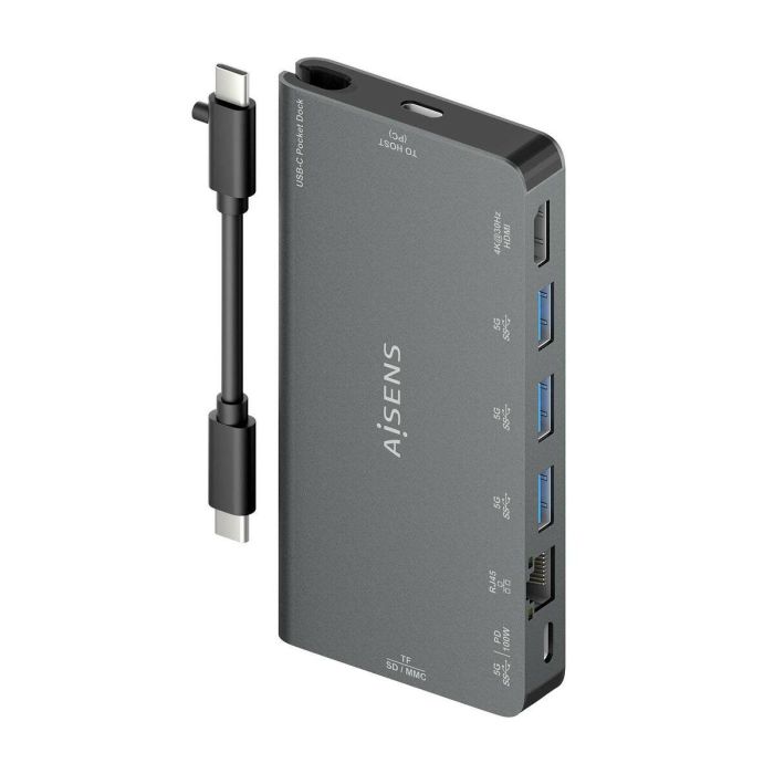 AISENS ASUC-8P015-GR base para portátil y replicador de puertos Alámbrico USB 3.2 Gen 1 (3.1 Gen 1) Type-C 1 AISENS ASUC-8P015-GR base para portátil y replicador de puertos Alámbrico USB 3.2 Gen 1 (3.1 Gen 1) Type-C 1