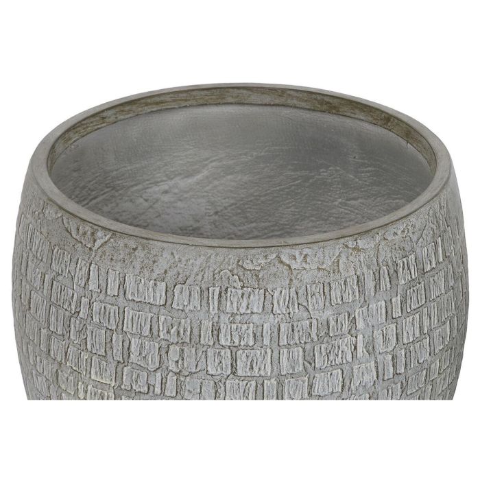 Set de Maceteros Home ESPRIT Gris Fibra de Vidrio Magnesio 55 x 55 x 55,5 cm (3 Unidades) 4