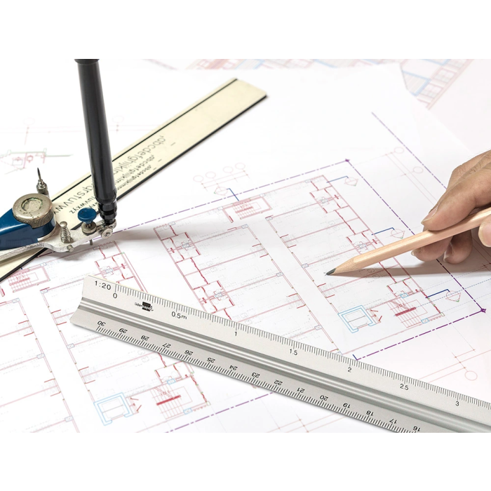 Liderpapel Escala Aluminio Triangular 30 cm Funda Protectora 1:20 1:25 1:50 1:75 1:100 1:150 6 Liderpapel Escala Aluminio Triangular 30 cm Funda Protectora 1:20 1:25 1:50 1:75 1:100 1:150 6