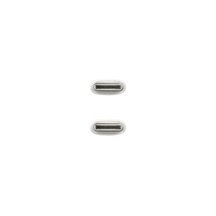 NANO CABLE 10.01.6001-CO Cable USB-C 2.0 Macho a USB-C 2.0 Macho 3A 60W Blanco 1 Metro 3