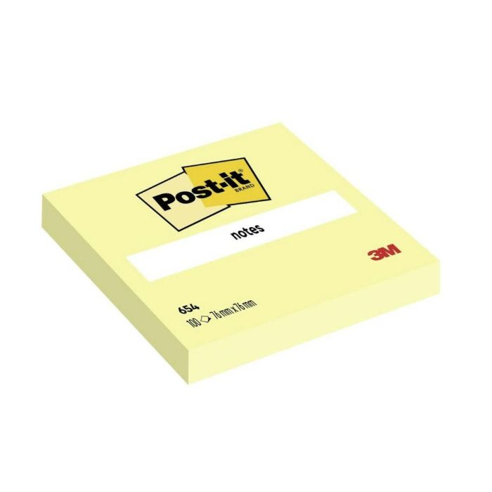 Notas Adhesivas Post-it 654 Amarillo 76 x 76 mm (12 Unidades) 1