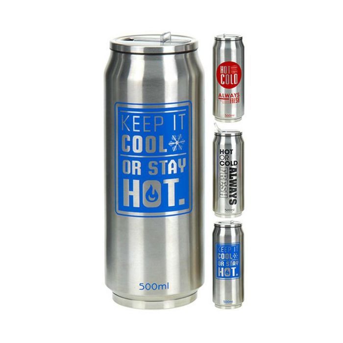 Metaltex Taza Térmica Lata con Boquilla 500 ml Acero Inoxidable - Modelos Surtidos