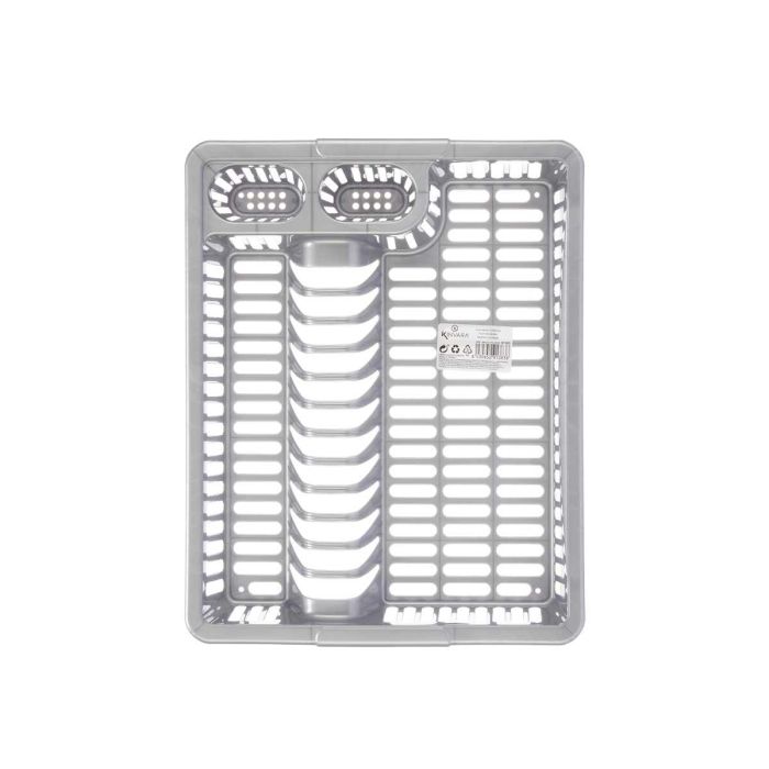 Escurreplatos Grande Plata Kinvara 46x36x8 cm (12 Unidades) 2 Escurreplatos Grande Plata Kinvara 46x36x8 cm (12 Unidades) 2