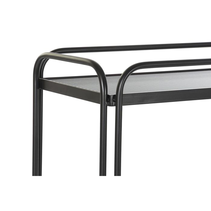 DKD Home Decor Consola Loft Negro Metal y Cristal 28 x 80.5 x 80 cm