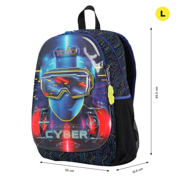 Totto Mochila Morral Mettaverse L Grande con Compartimiento Principal, Bolsillos Laterales y Organizadores Internos MJ04MTV003-2320-5CEL 1