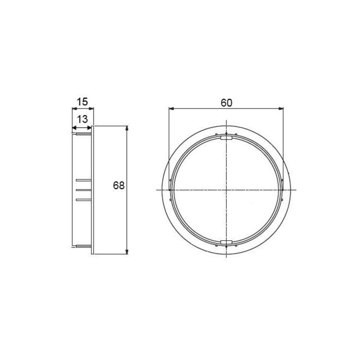 Vivolink Desk Grommet, 60mm diameter and made of aluminum. 1 Vivolink Desk Grommet, 60mm diameter and made of aluminum. 1